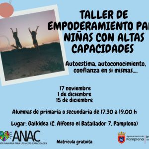 TALLER DE EMPODERAMIENTO PARA NIÑAS CON ALTAS CAPACIDADES