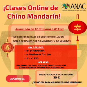 CLASE ONLINE CHINO MANDARÍN_4º Primaria a 4º ESO